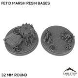 Tabletop Terrain Bases 32 mm / Single Fetid Marsh Resin Bases