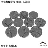 Tabletop Terrain Bases 32 mm / Single Frozen City Resin Bases