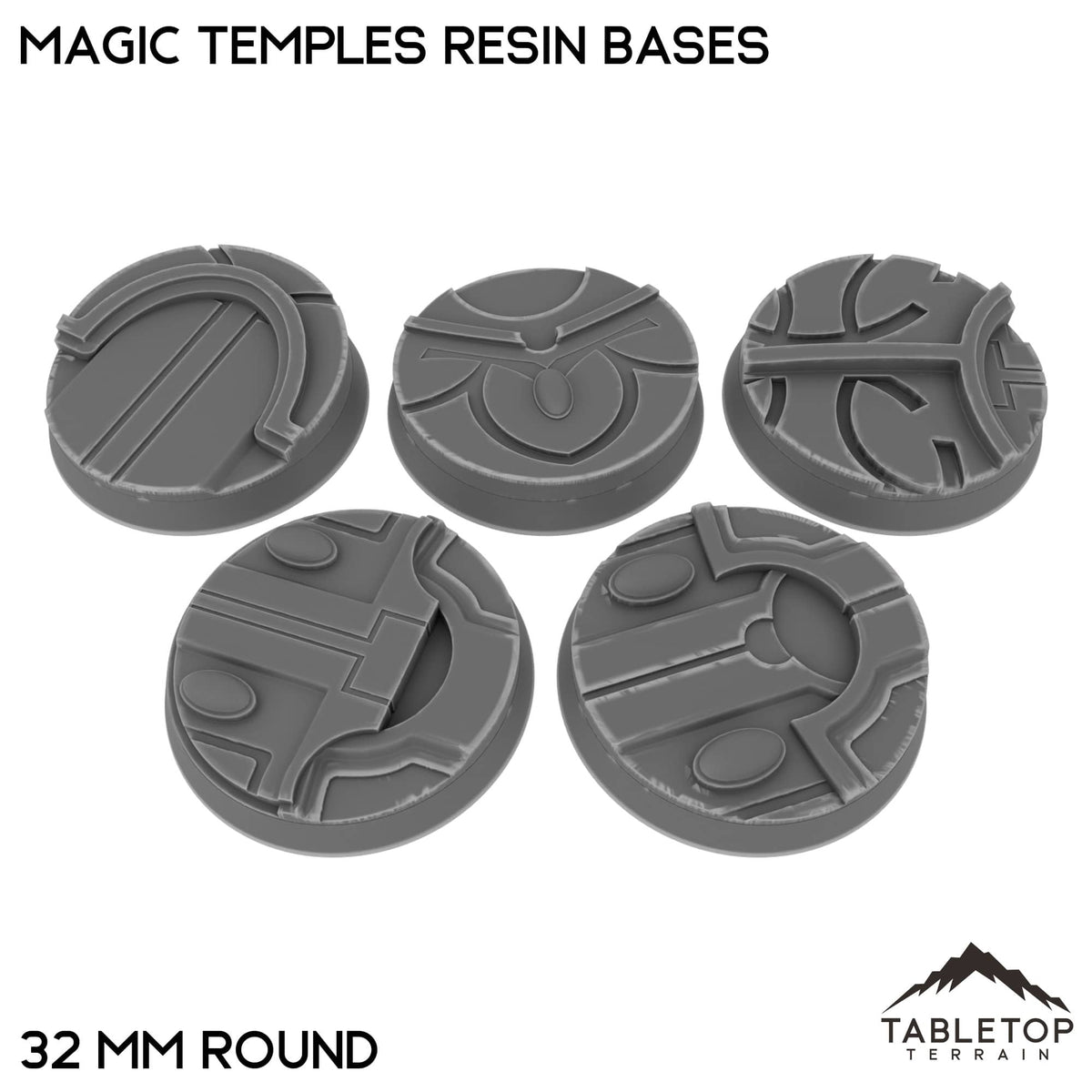 Tabletop Terrain Bases 32 mm / Single Magic Temples Resin Bases