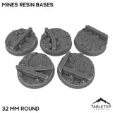 Tabletop Terrain Bases 32 mm / Single Mines Resin Bases
