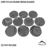 Tabletop Terrain Bases 32 mm / Single Orktown Ruins Resin Bases