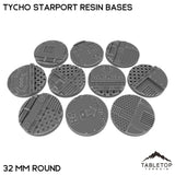Tabletop Terrain Bases 32 mm / Single Tycho Starport Resin Bases