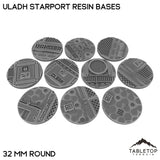 Tabletop Terrain Bases 32 mm / Single Uladh Starport Resin Bases