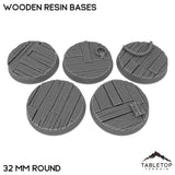 Tabletop Terrain Bases 32 mm / Single Wooden Resin Bases