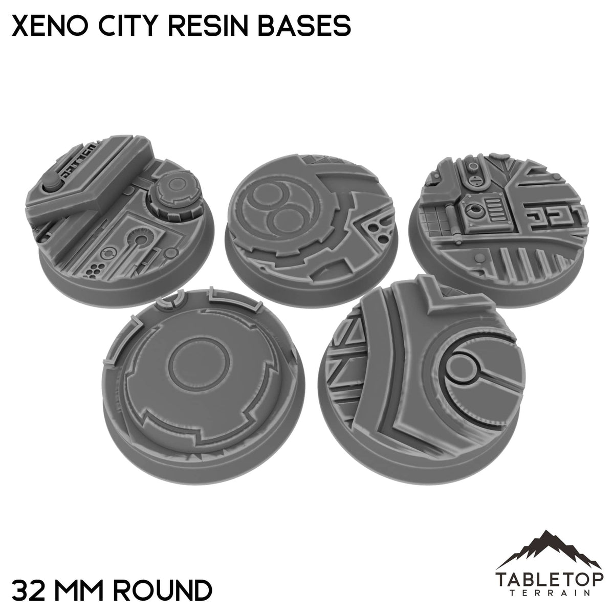 Tabletop Terrain Bases 32 mm / Single Xeno City Resin Bases