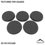 Tabletop Terrain Bases 35 mm / 5-base sprue Textured FDM Bases