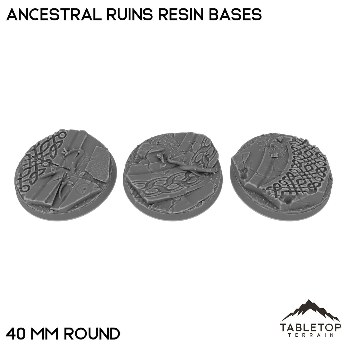 Tabletop Terrain Bases 40 mm / Single Ancestral Ruins Resin Bases