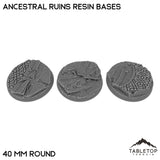 Tabletop Terrain Bases 40 mm / Single Ancestral Ruins Resin Bases