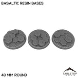 Tabletop Terrain Bases 40 mm / Single Basaltic Resin Bases