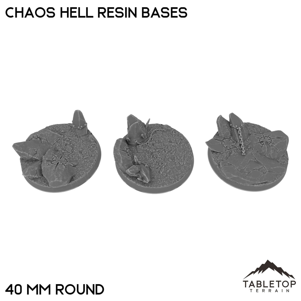 Tabletop Terrain Bases 40 mm / Single Chaos Hell Resin Bases