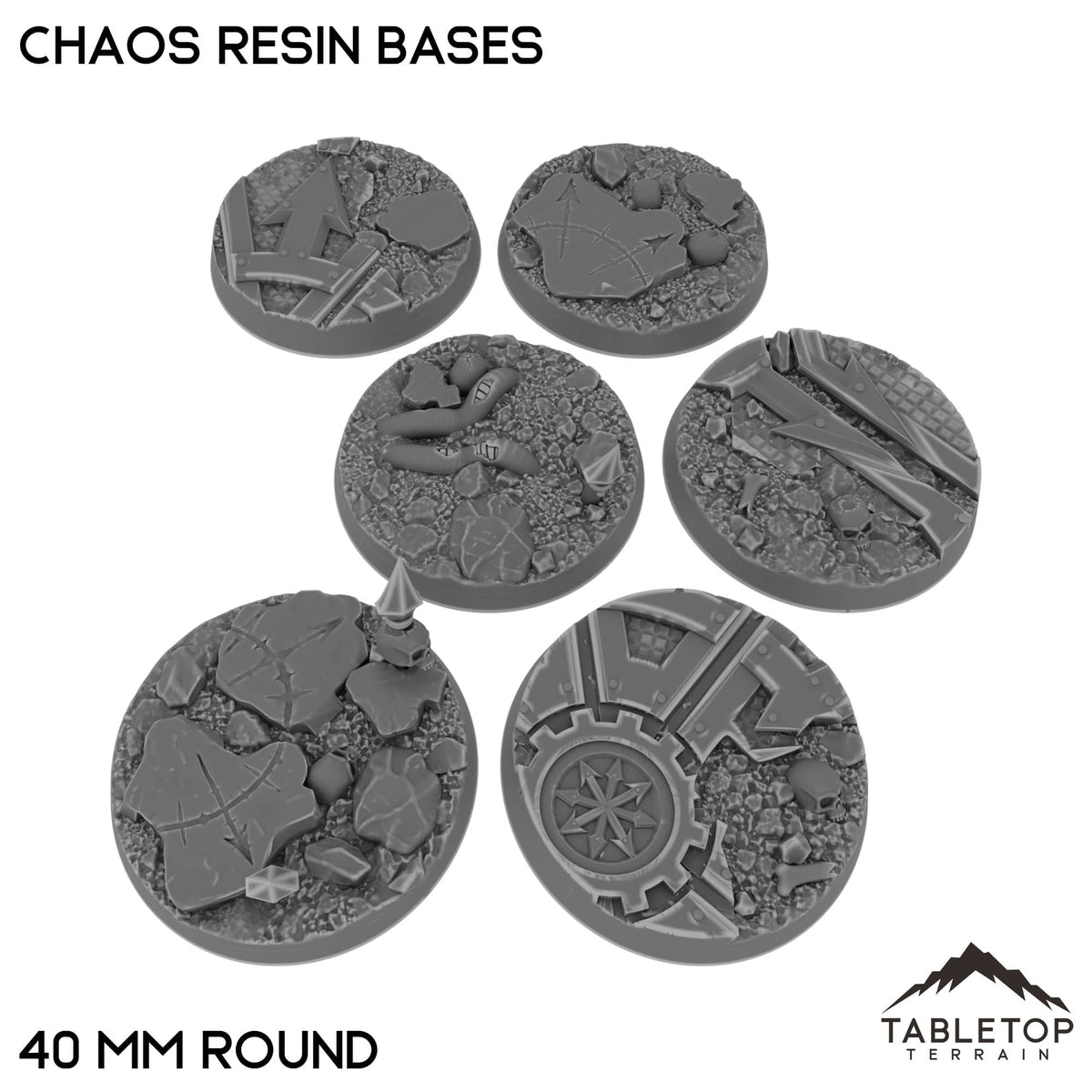 Tabletop Terrain Bases 40 mm / Single Chaos Resin Bases