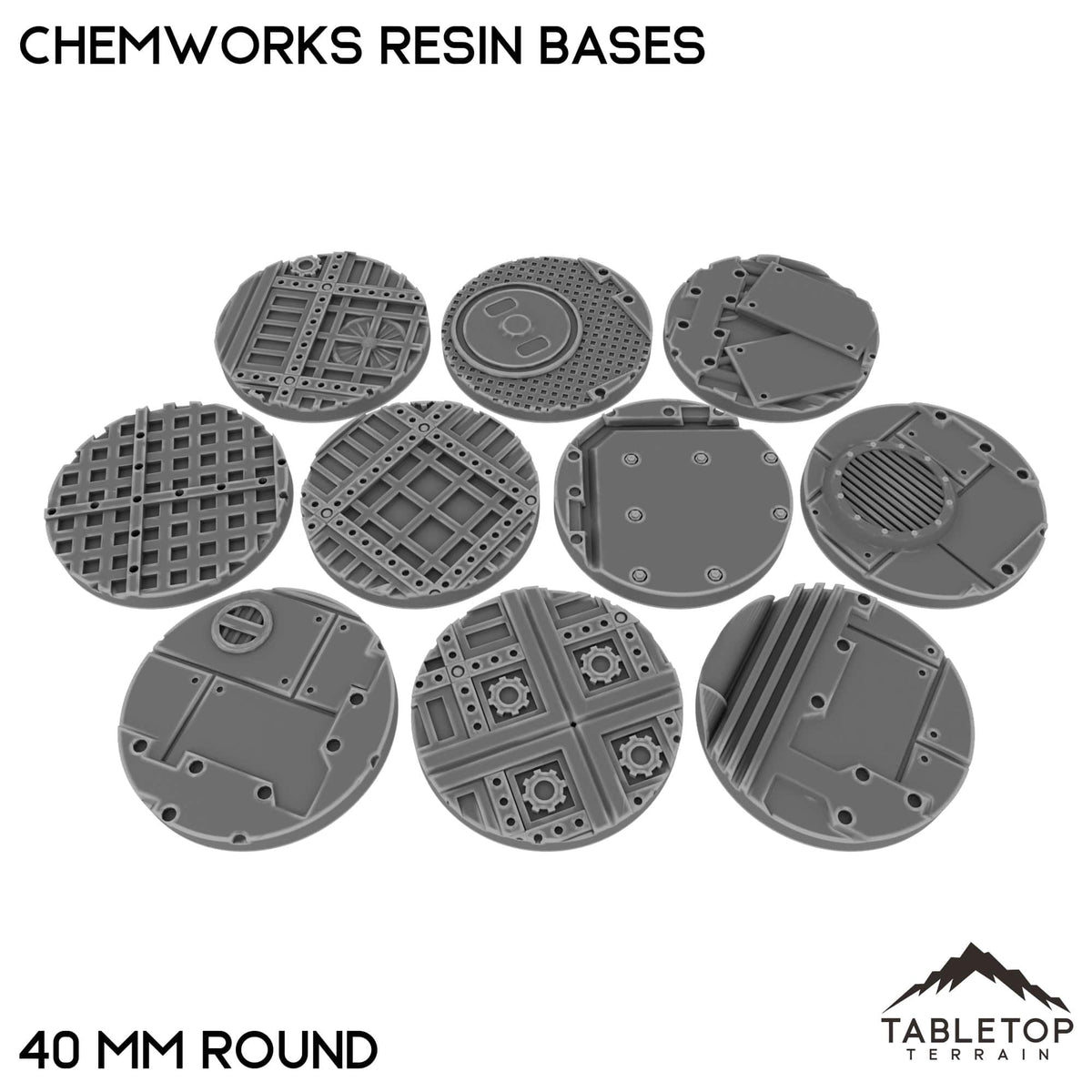 Tabletop Terrain Bases 40 mm / Single Chemworks Resin Bases