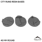 Tabletop Terrain Bases 40 mm / Single City Ruins Resin Bases