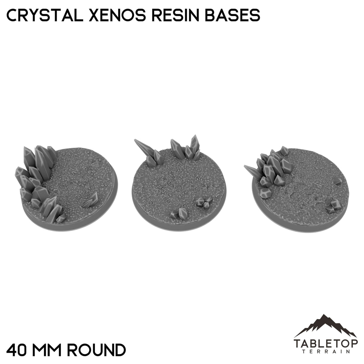 Tabletop Terrain Bases 40 mm / Single Crystal Xenos Resin Bases