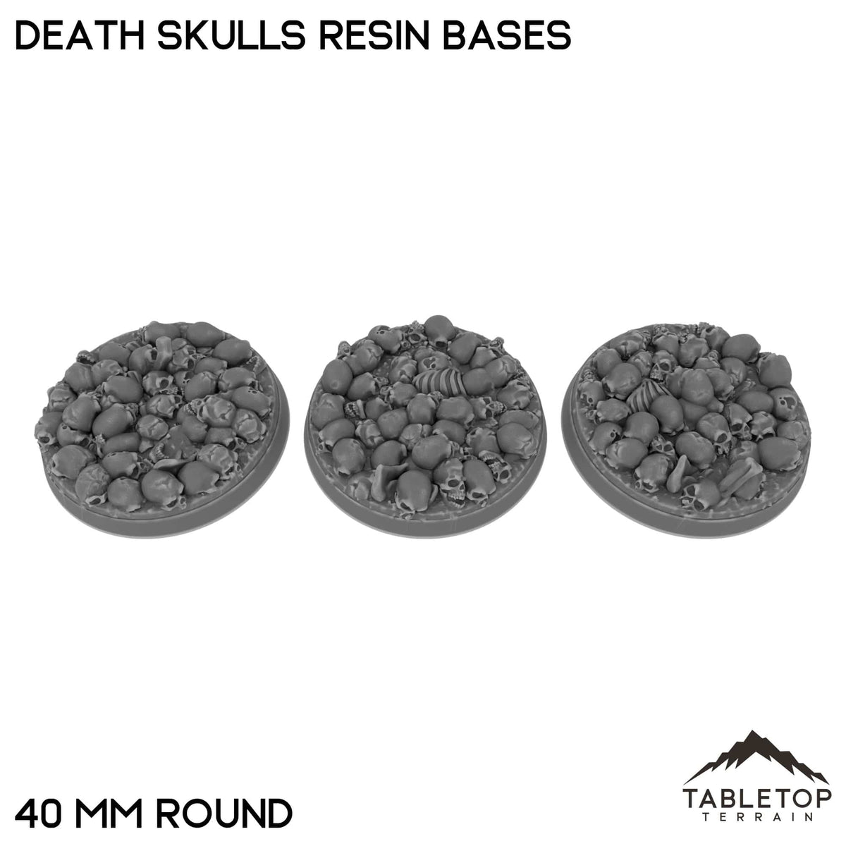 Tabletop Terrain Bases 40 mm / Single Death Skulls Resin Bases