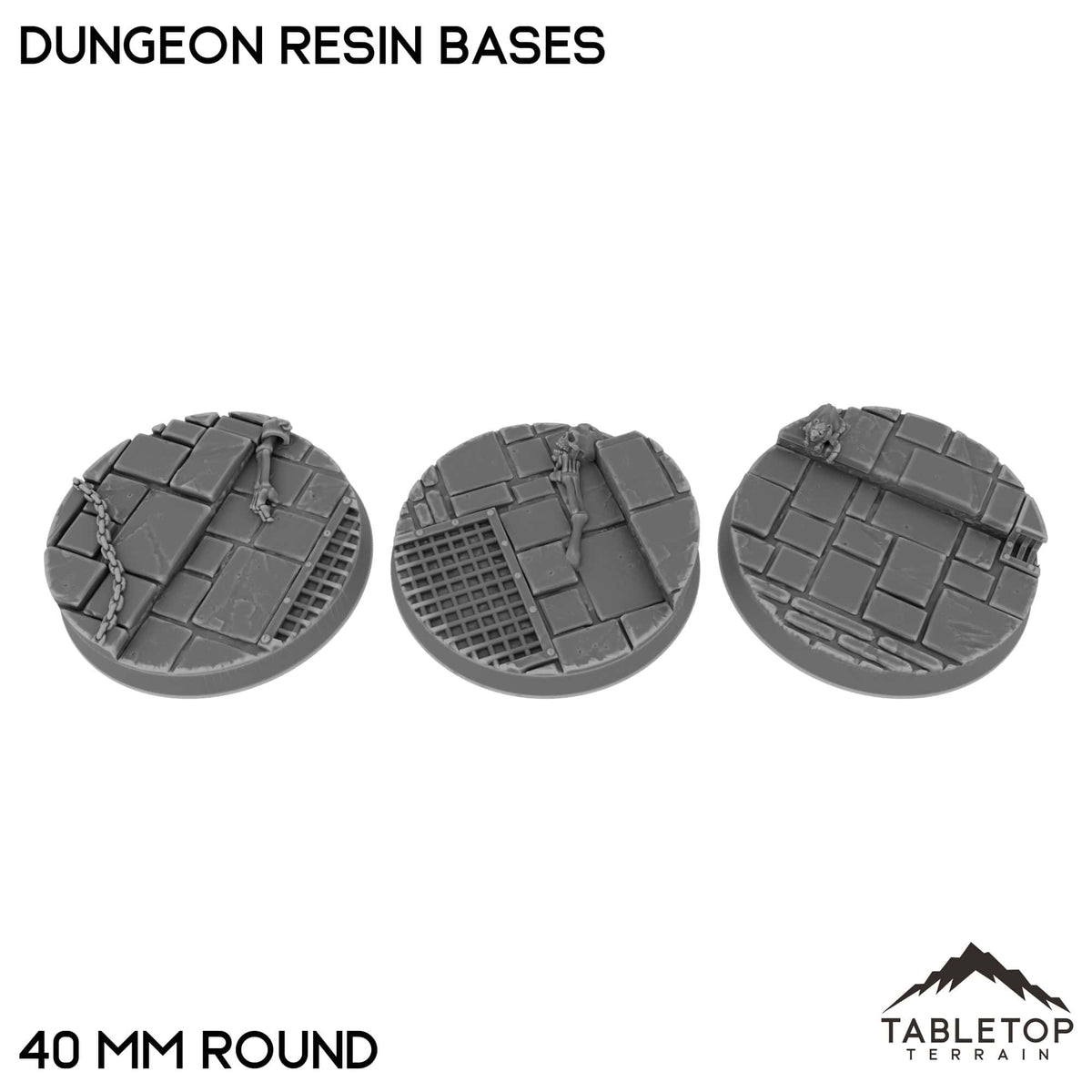 Tabletop Terrain Bases 40 mm / Single Dungeon Resin Bases