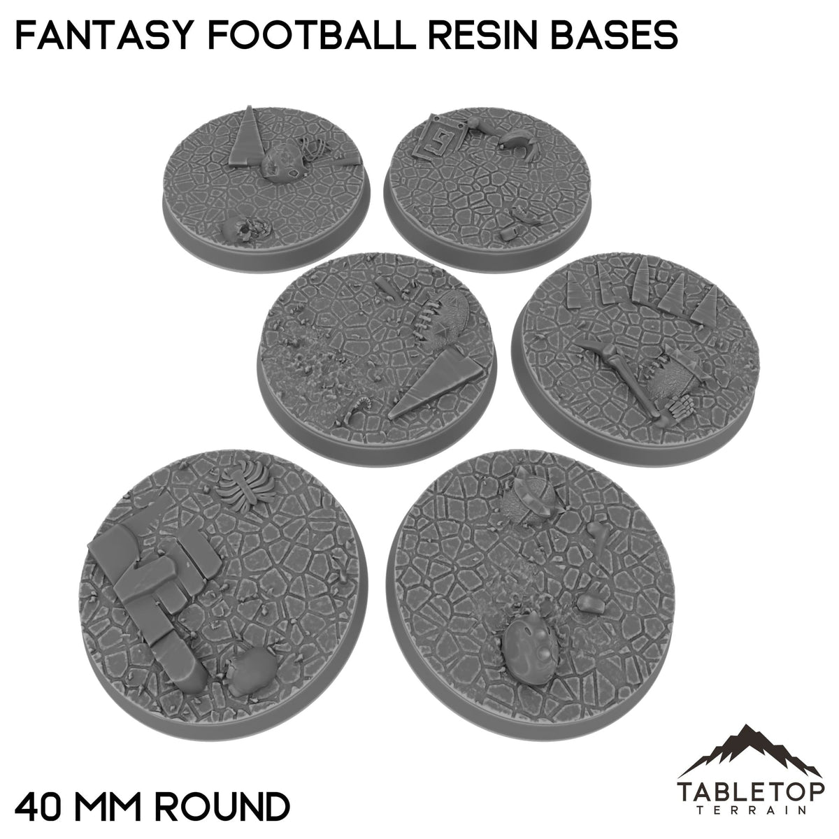 Tabletop Terrain Bases 40 mm / Single Fantasy Football Resin Bases