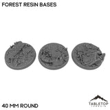 Tabletop Terrain Bases 40 mm / Single Forest Resin Bases