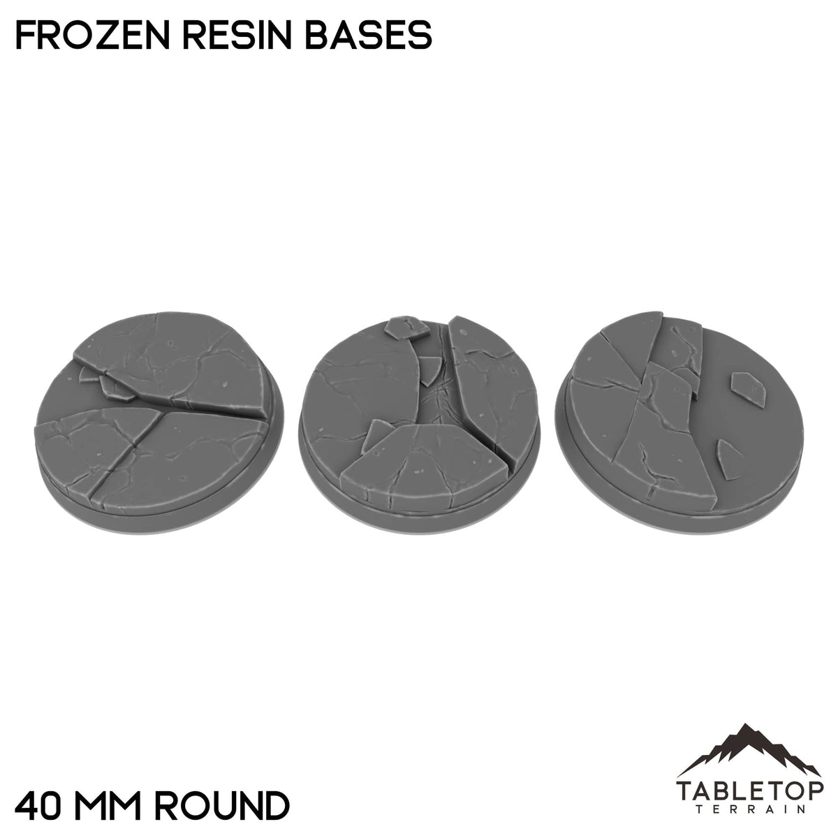 Tabletop Terrain Bases 40 mm / Single Frozen Resin Bases