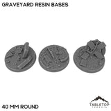 Tabletop Terrain Bases 40 mm / Single Graveyard Resin Bases