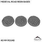 Tabletop Terrain Bases 40 mm / Single Medieval Road Resin Bases