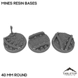 Tabletop Terrain Bases 40 mm / Single Mines Resin Bases
