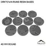 Tabletop Terrain Bases 40 mm / Single Orktown Ruins Resin Bases