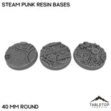 Tabletop Terrain Bases 40 mm / Single Steam Punk Resin Bases