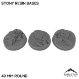 Tabletop Terrain Bases 40 mm / Single Stony Resin Bases