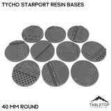 Tabletop Terrain Bases 40 mm / Single Tycho Starport Resin Bases