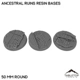 Tabletop Terrain Bases 50 mm / Single Ancestral Ruins Resin Bases