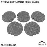 Tabletop Terrain Bases 50 mm / Single Atreus Settlement Resin Bases