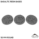 Tabletop Terrain Bases 50 mm / Single Basaltic Resin Bases