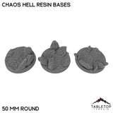 Tabletop Terrain Bases 50 mm / Single Chaos Hell Resin Bases