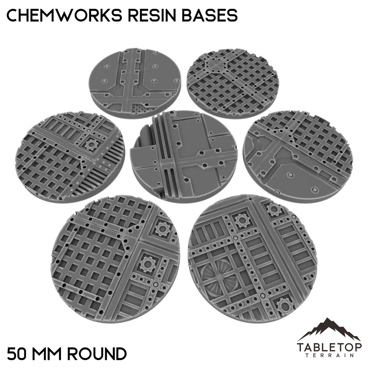 Tabletop Terrain Bases 50 mm / Single Chemworks Resin Bases