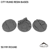 Tabletop Terrain Bases 50 mm / Single City Ruins Resin Bases