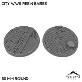 Tabletop Terrain Bases 50 mm / Single City WWII Resin Bases