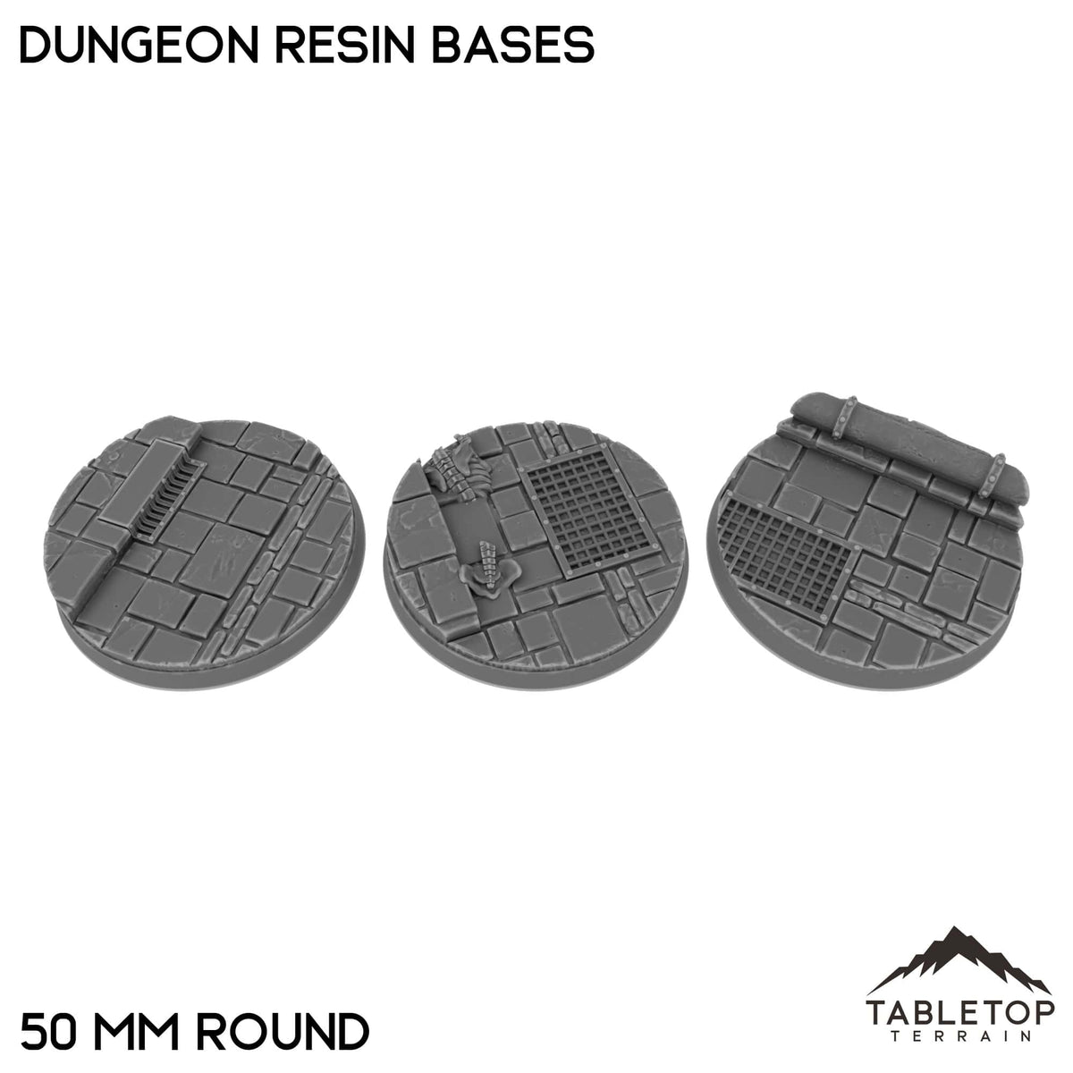 Tabletop Terrain Bases 50 mm / Single Dungeon Resin Bases