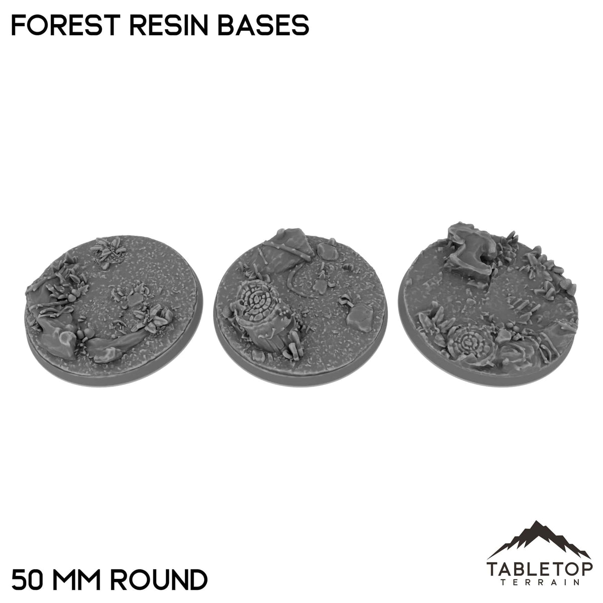 Tabletop Terrain Bases 50 mm / Single Forest Resin Bases