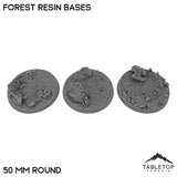 Tabletop Terrain Bases 50 mm / Single Forest Resin Bases