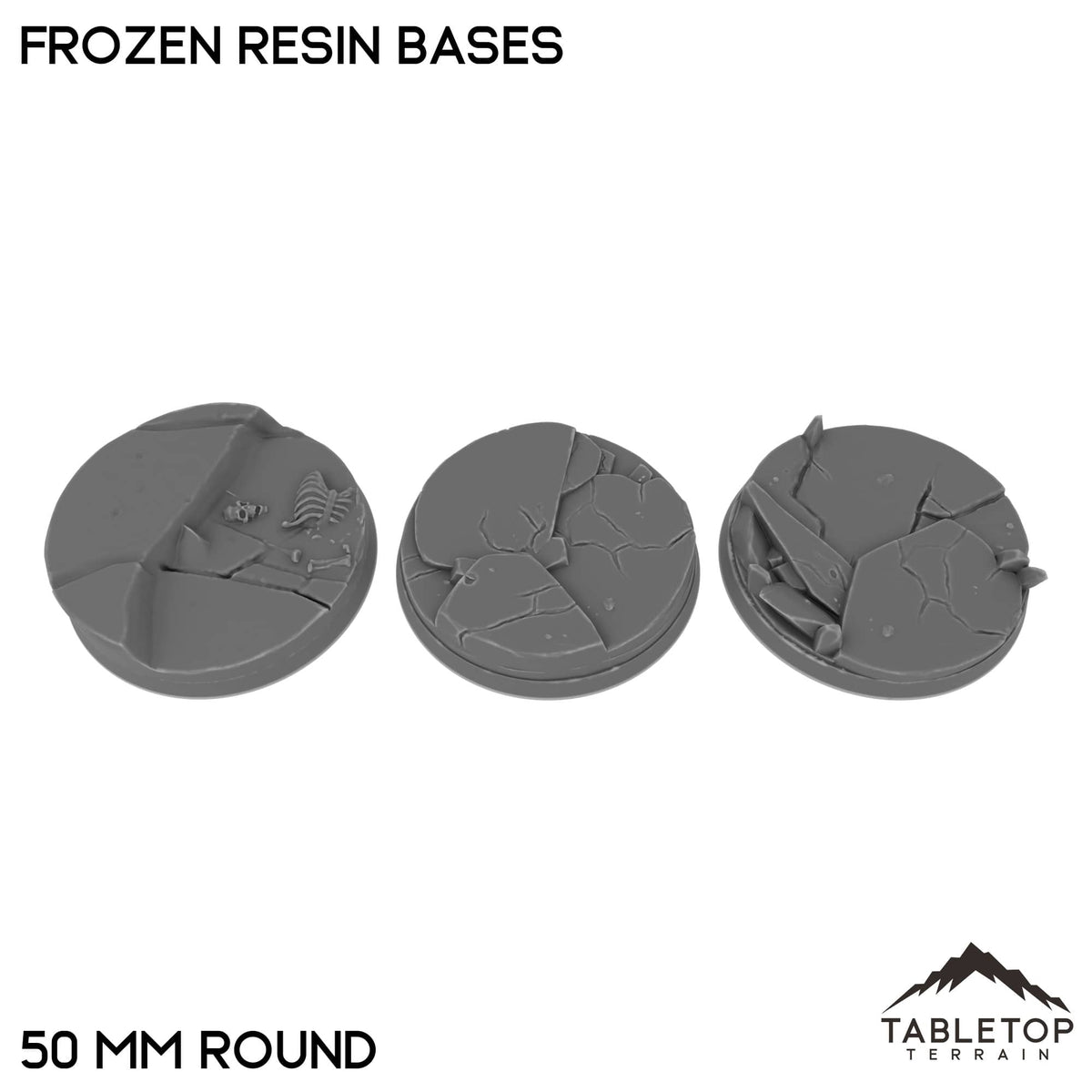 Tabletop Terrain Bases 50 mm / Single Frozen Resin Bases