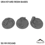 Tabletop Terrain Bases 50 mm / Single Graveyard Resin Bases