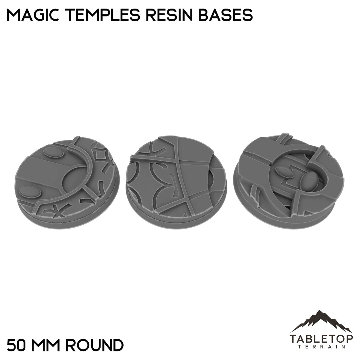 Tabletop Terrain Bases 50 mm / Single Magic Temples Resin Bases