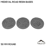 Tabletop Terrain Bases 50 mm / Single Medieval Road Resin Bases