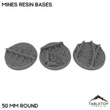 Tabletop Terrain Bases 50 mm / Single Mines Resin Bases