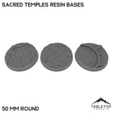 Tabletop Terrain Bases 50 mm / Single Sacred Temples Resin Bases