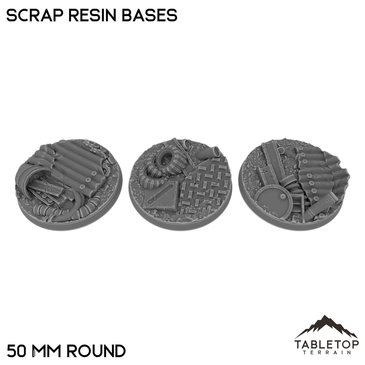 Tabletop Terrain Bases 50 mm / Single Scrap Resin Bases