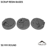 Tabletop Terrain Bases 50 mm / Single Scrap Resin Bases