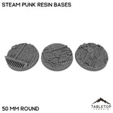 Tabletop Terrain Bases 50 mm / Single Steam Punk Resin Bases