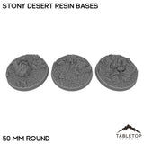 Tabletop Terrain Bases 50 mm / Single Stony Desert Resin Bases